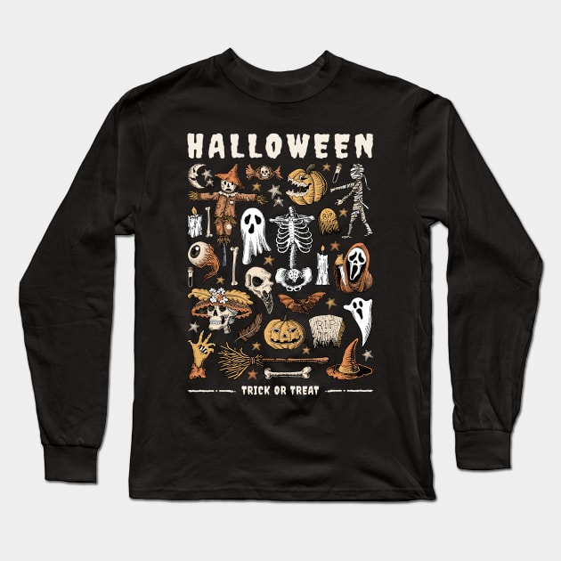 Halloween Long Sleeve T-Shirt by Nasitama